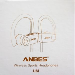 ANBES Waterproof Sport Wireless Headphones Pink U81, NWOT